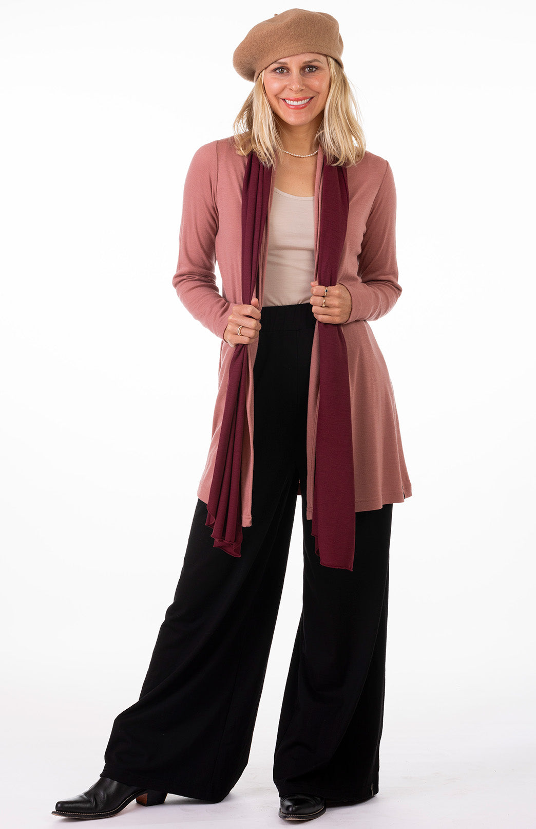 Magenta Women's Merino Wool Luxury Scarf