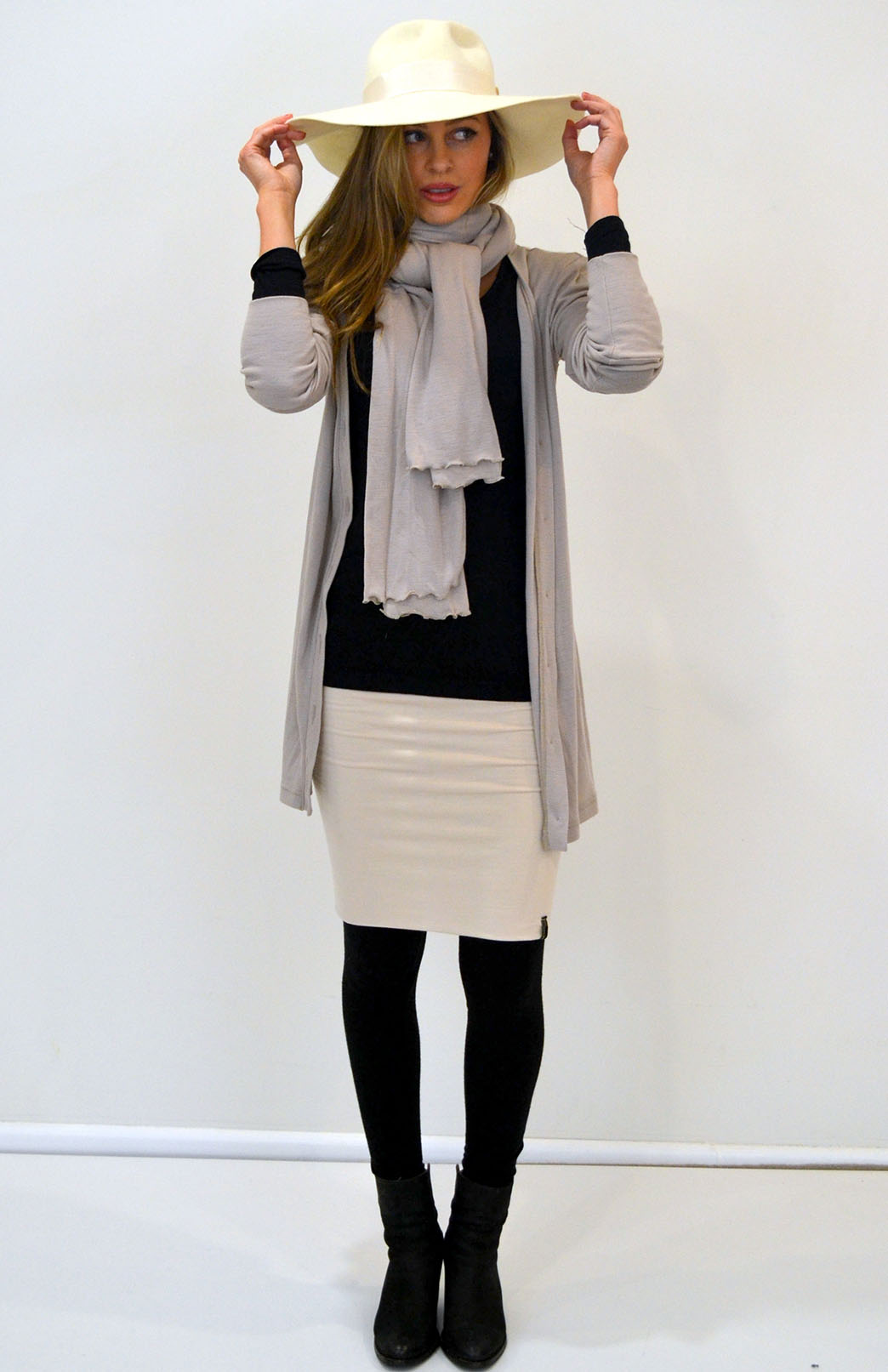 Stone Women's Merino Wool Drape Cardigan
