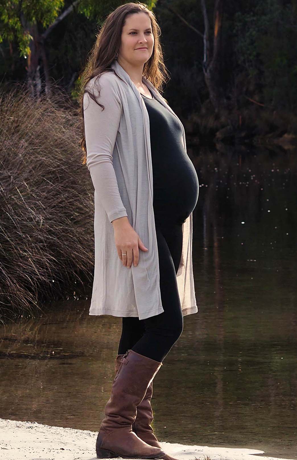 Stone Women's Merino Wool Drape Cardigan