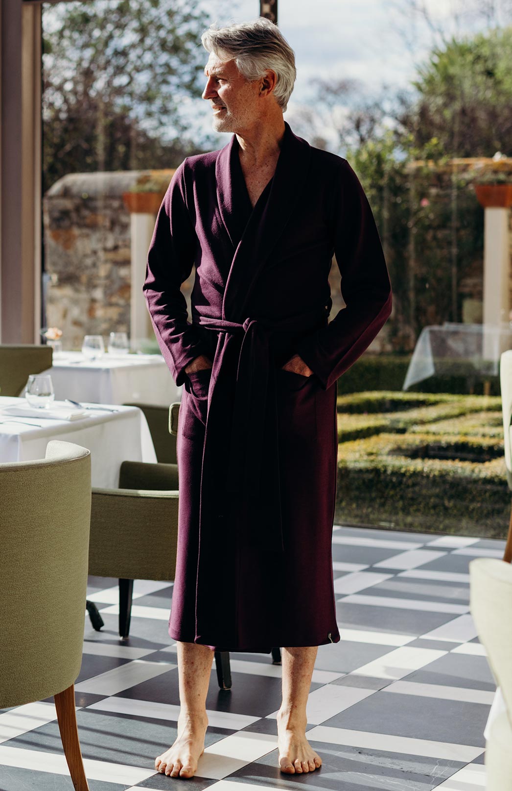 Aubergine Purple Superfine Merino Wool Nightgown 