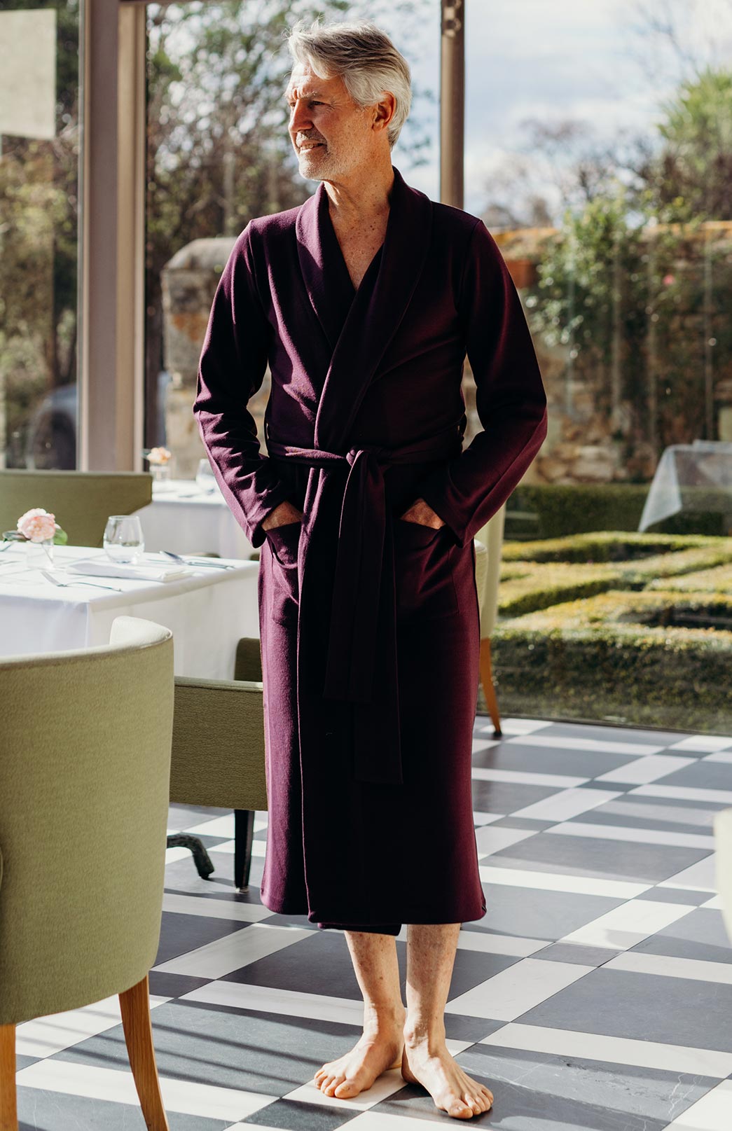 Aubergine Purple Superfine Merino Wool Nightgown 