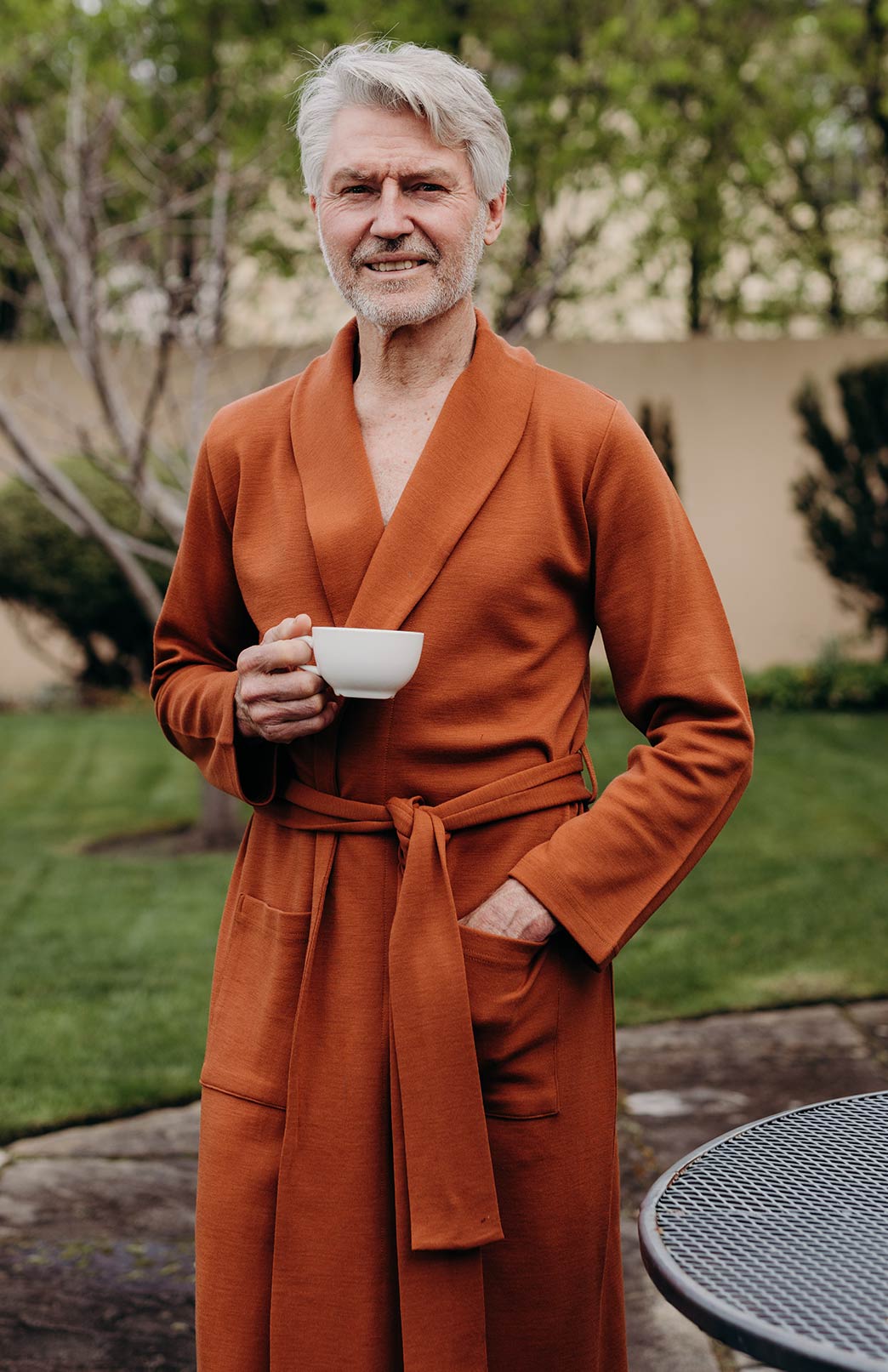 Storm Teal Superfine Merino Wool Nightgown 
