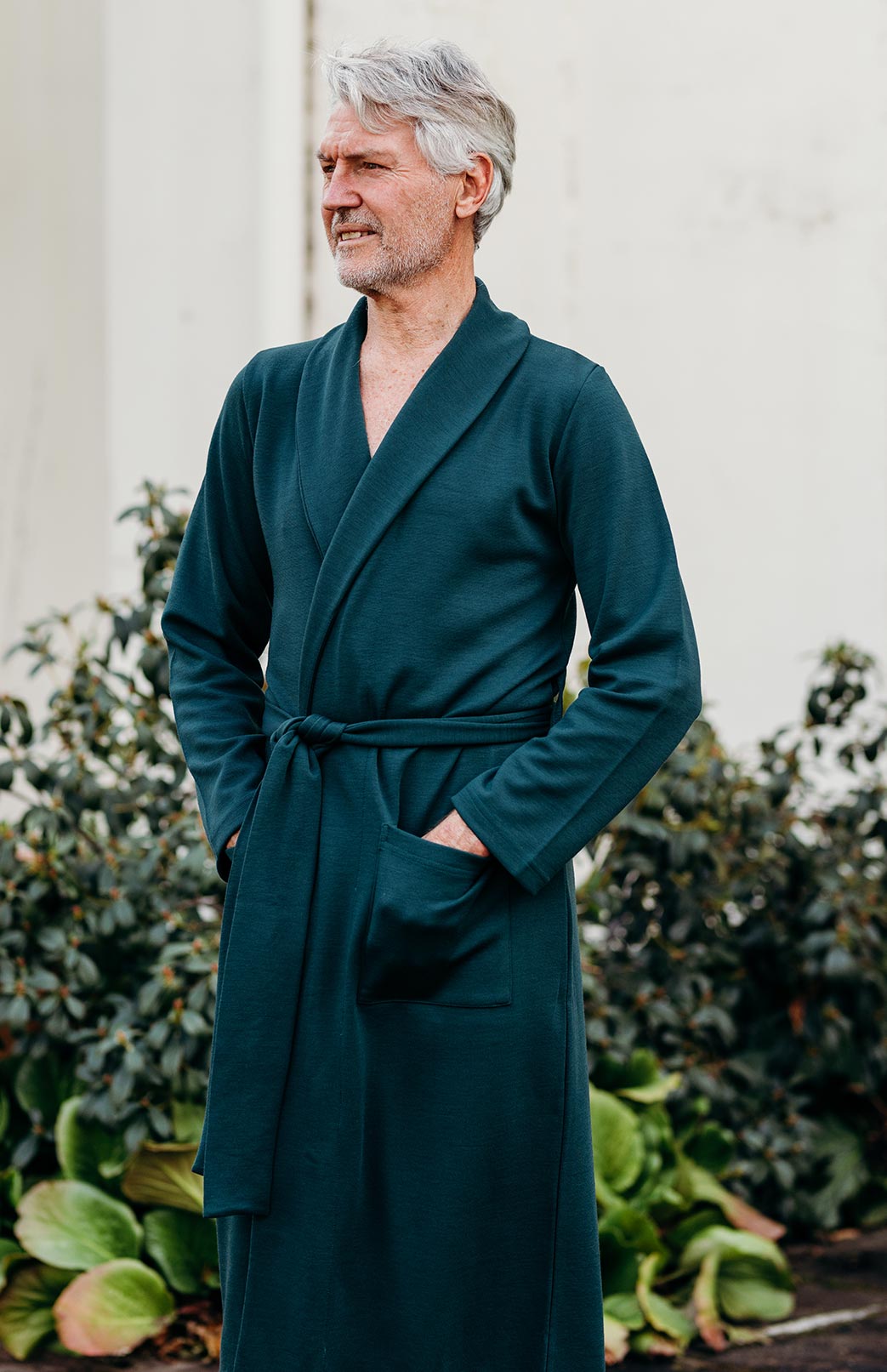 Deep Sea Green Superfine Merino Wool Nightgown 