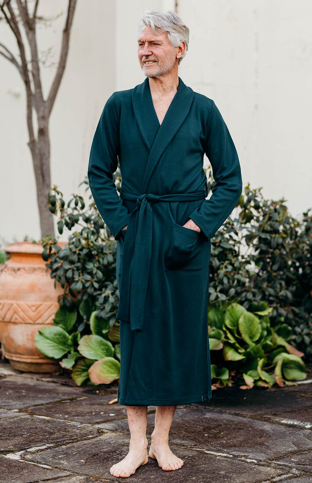 Deep Sea Green Superfine Merino Wool Nightgown 