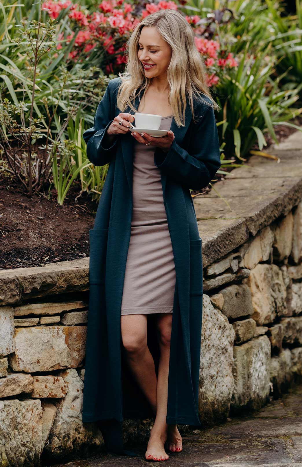 Deep Sea Green Superfine Merino Wool Dressing Gown