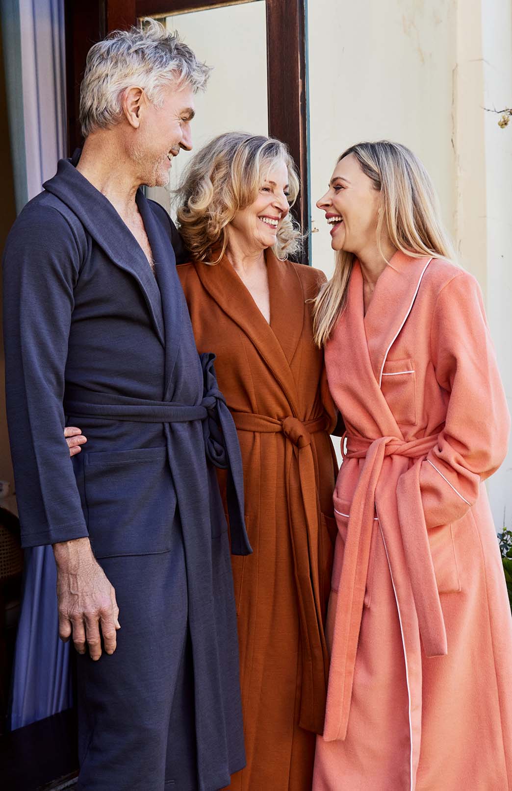 French Navy Marl Superfine Merino Wool Men's Dressing Gown