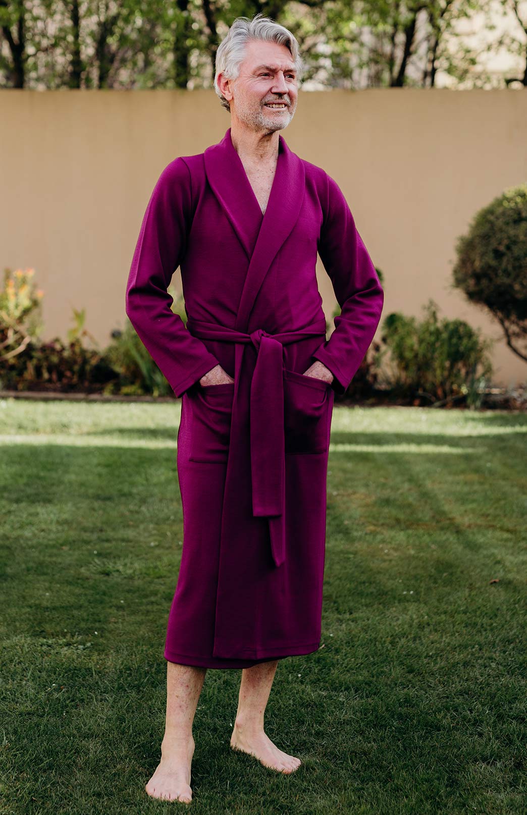 Magenta Superfine Merino Wool Nightgown 
