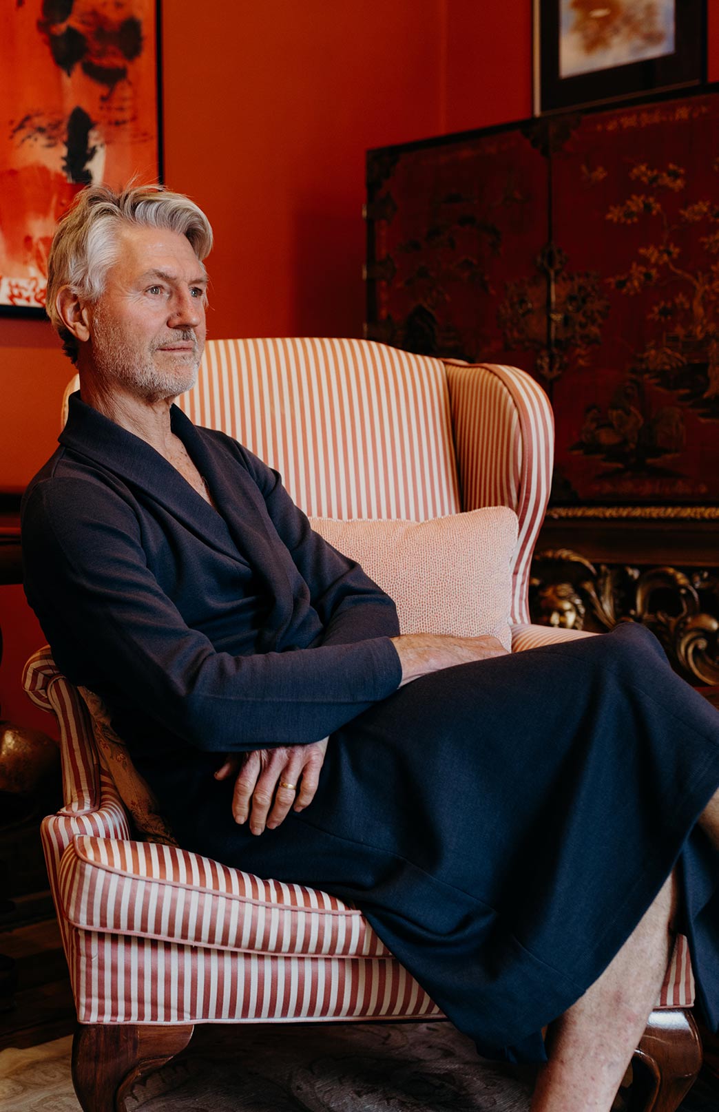 Steel Grey Superfine Merino Wool Nightgown 