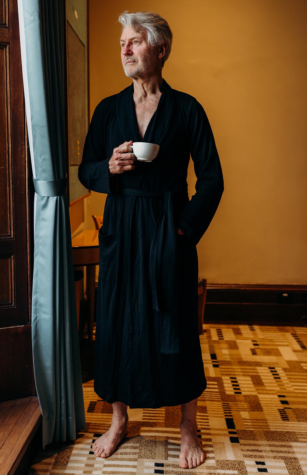 Black Superfine Merino Wool Nightgown