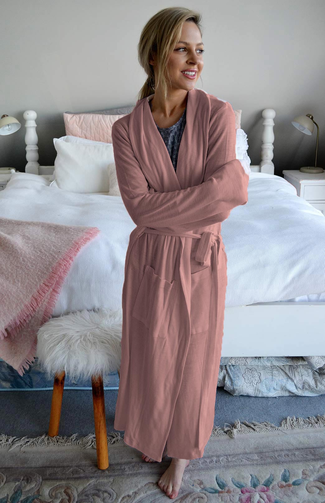 Women's Merino Wool Thermal Dressing Gown | Smitten Merino