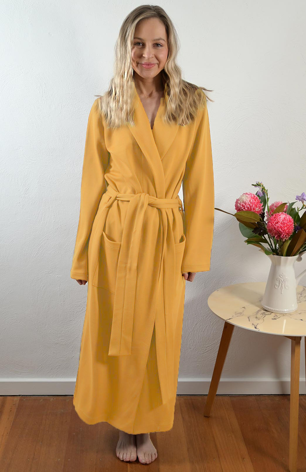 Golden Yellow Superfine Merino Wool Dressing Gown