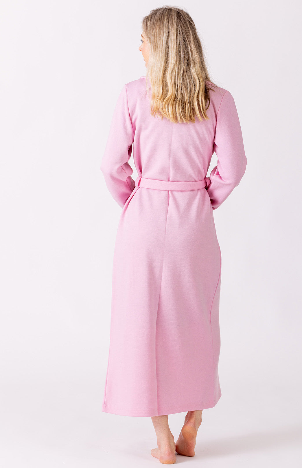 Soft Pink Superfine Merino Wool Dressing Gown
