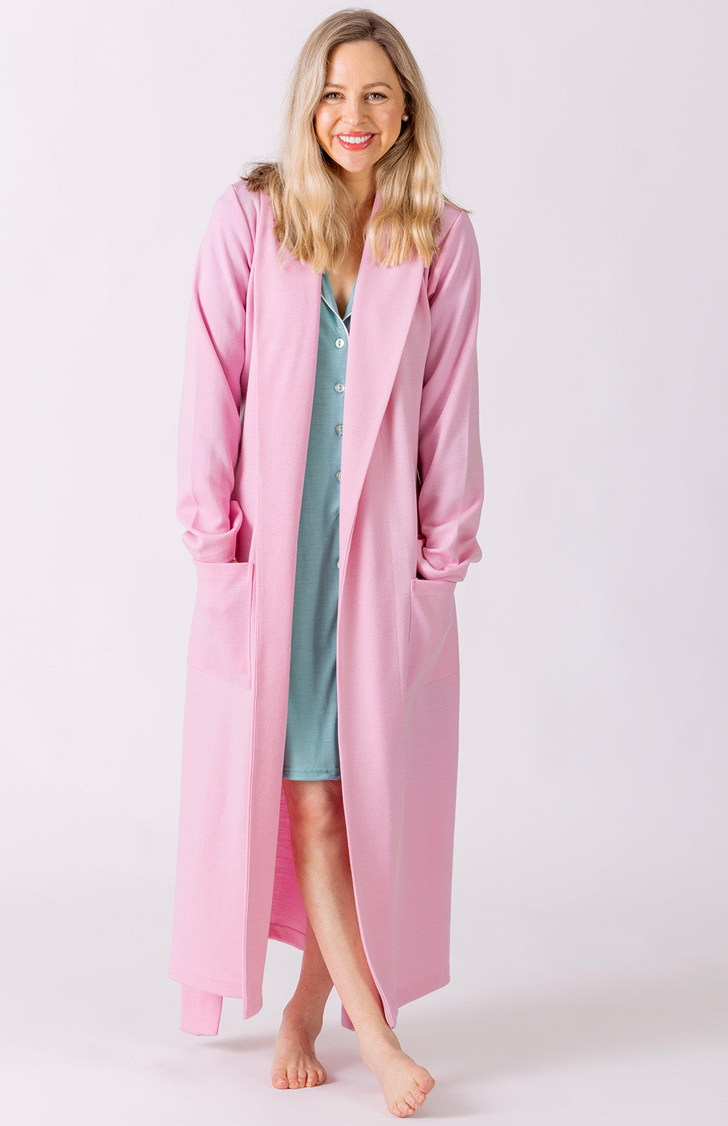 Button Down Nightshirt Women's Merino Wool Button Down Long Sleeved Nightshirt