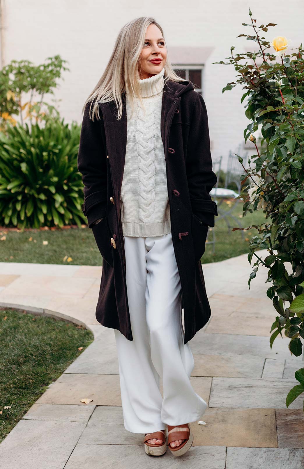 Ivory Women's Merino Wool Cable Knit Jumper 