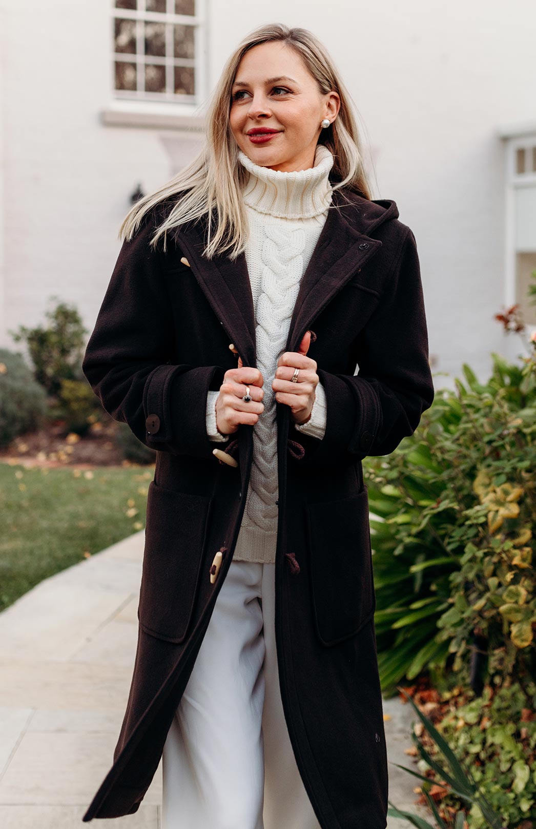 Ivory Women's Merino Wool Cable Knit Jumper 