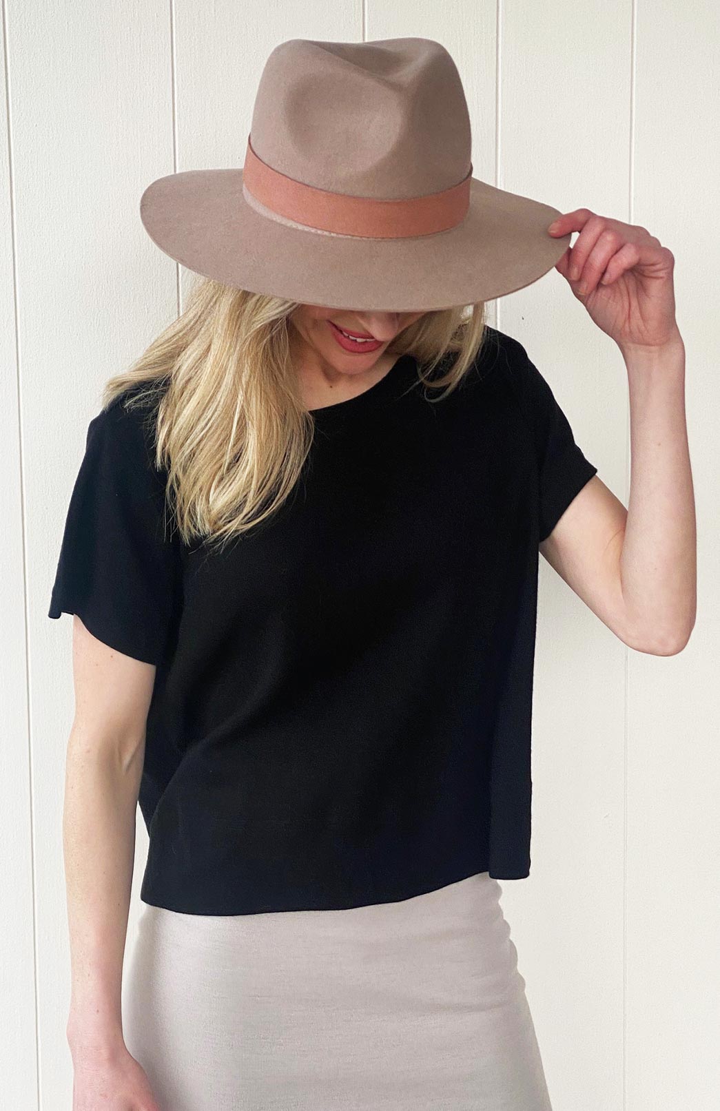 Black Women's Merino Wool Boxy Tee