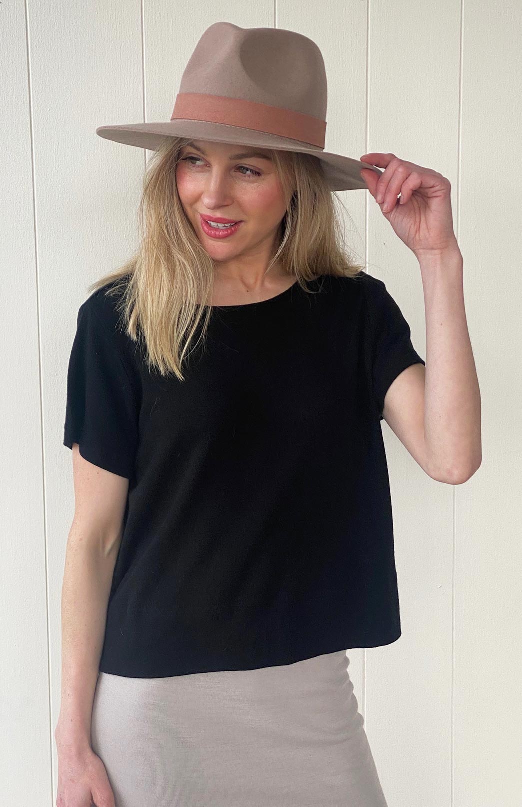 Black Women's Merino Wool Boxy Tee