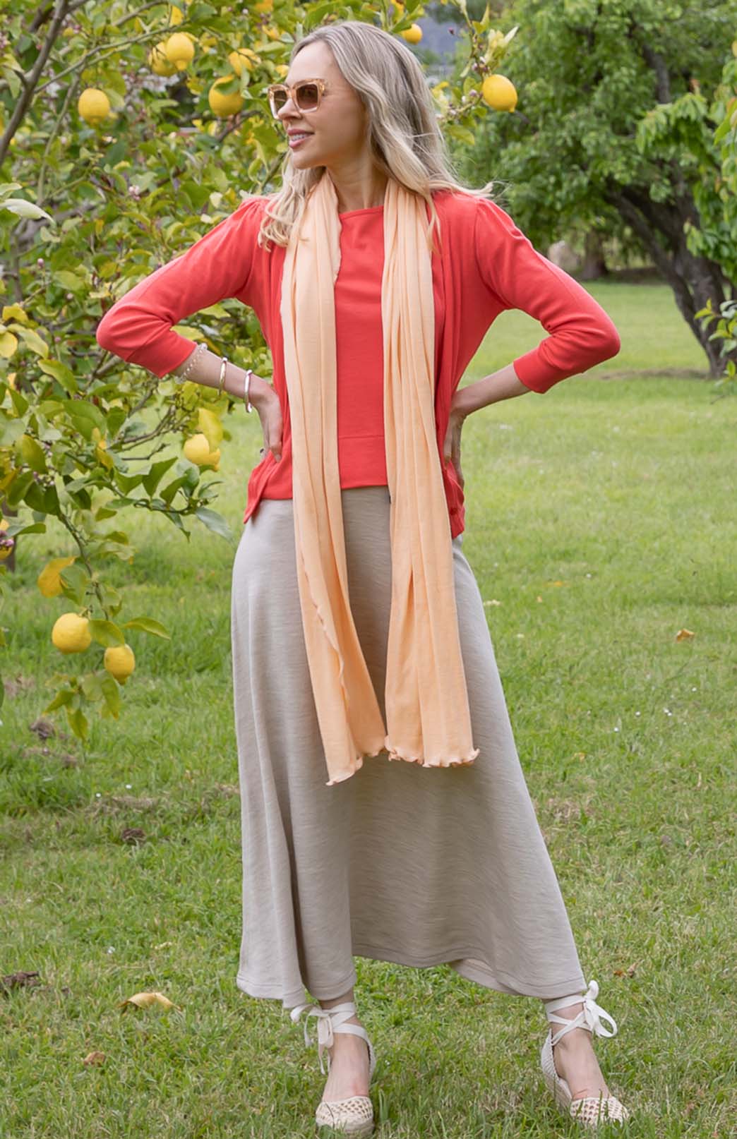 Gemma Lime Green Women&#39;s Merino Wool Crop Cardigan with 3/4 Sleeves
