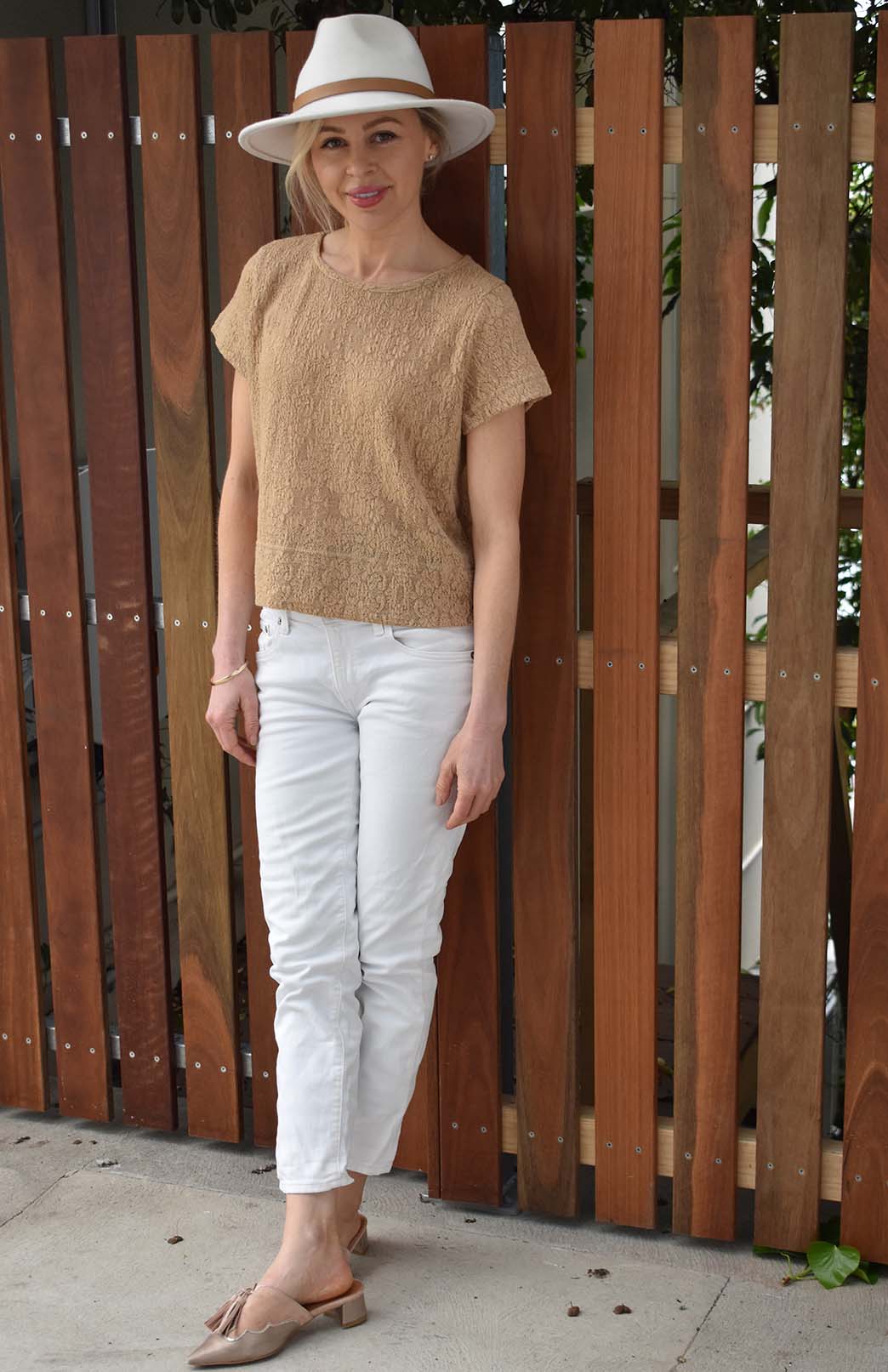 Gold Lace Women's Merino Wool Boxy Tee