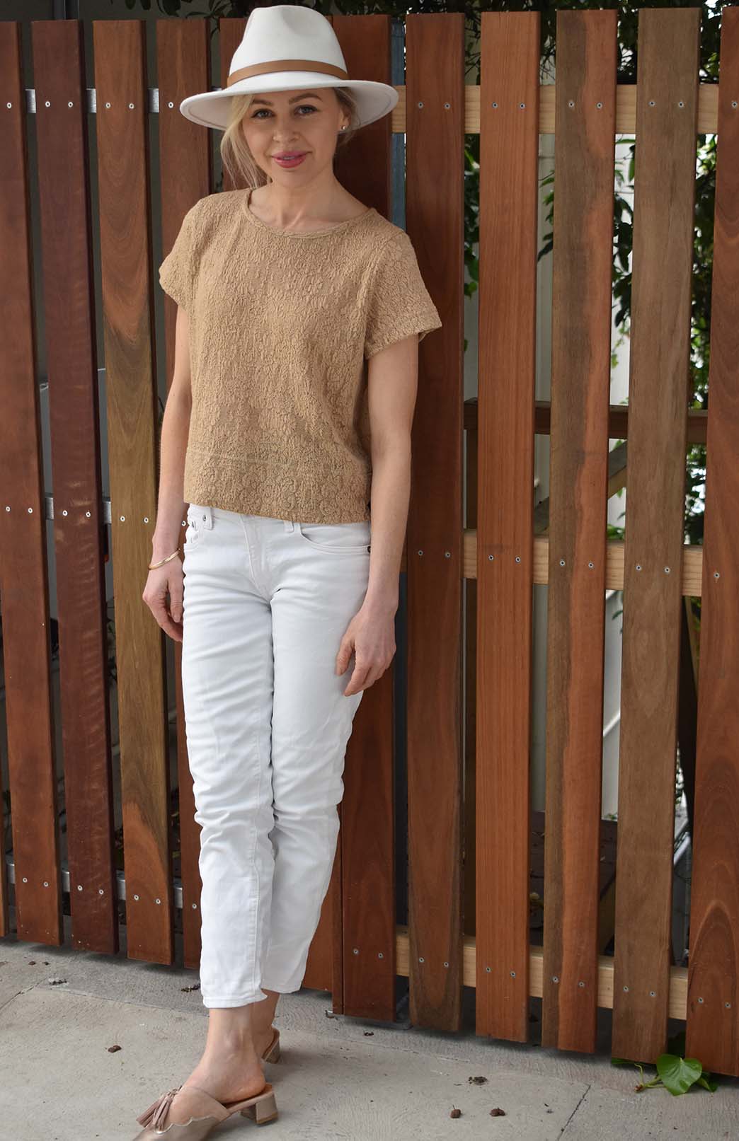 Gold Lace Women's Merino Wool Boxy Tee
