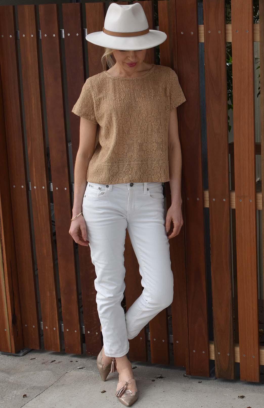 Gold Lace Women's Merino Wool Boxy Tee