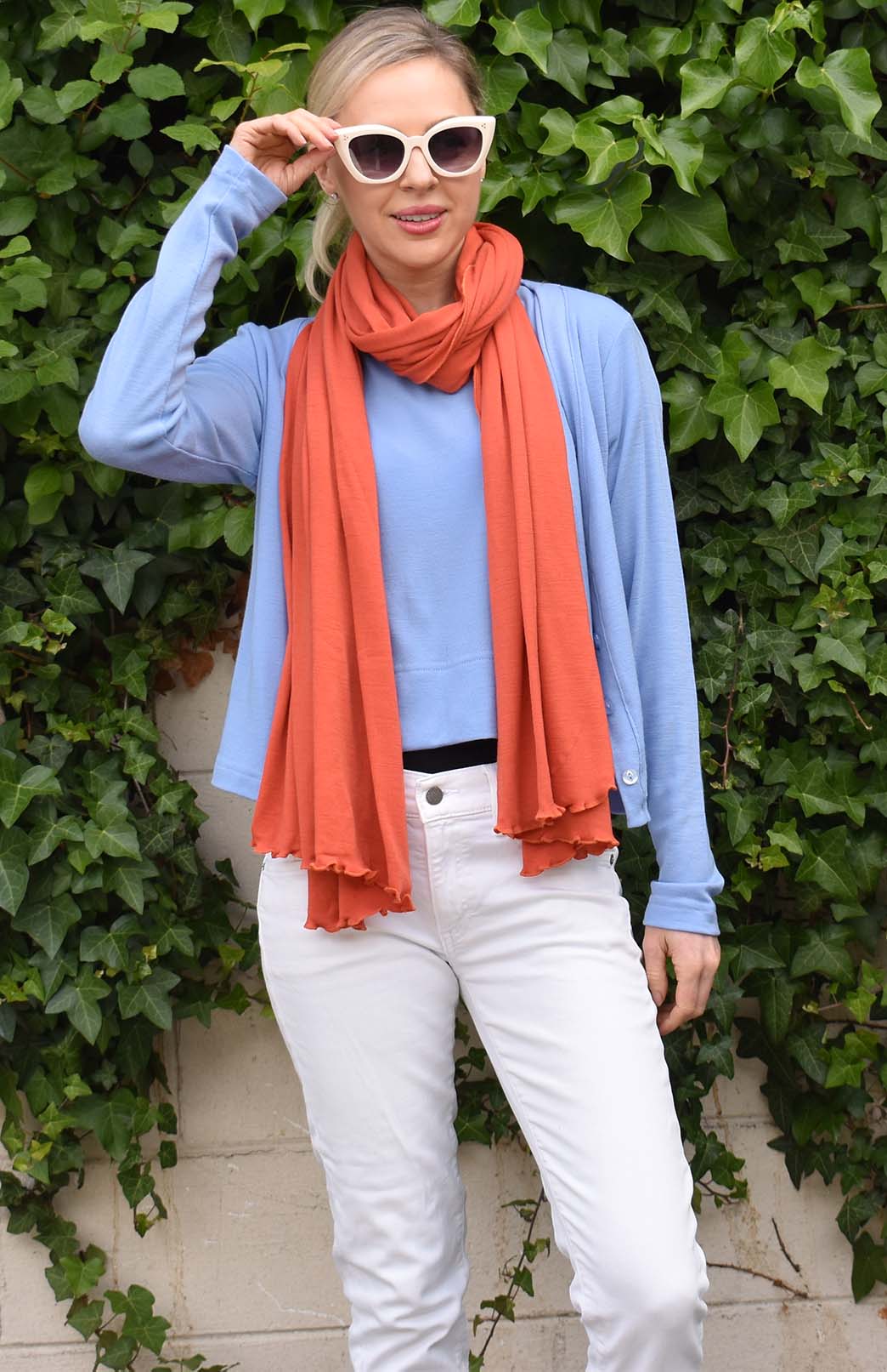 Jacaranda Blue Women's Merino Wool Boxy Tee