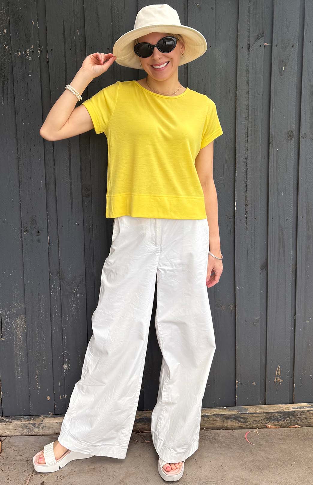 Lemon Zest Yellow Women's Merino Wool Boxy Tee