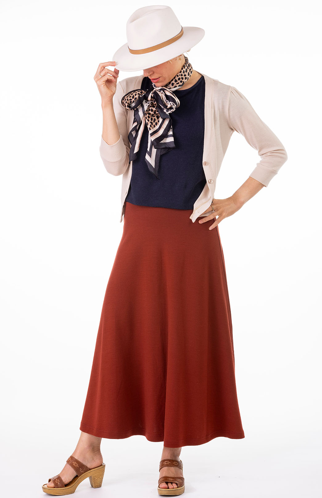 Soft Sand Women's Merino Wool Crop Cardigan with 3/4 Sleeves