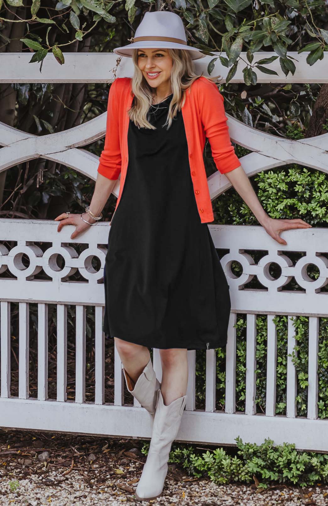 Black Women's Merino Wool Sleeveless Swing Dress