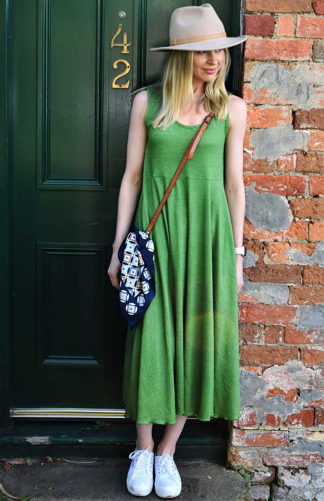 Artichoke Haze Women&#39;s Merino Wool Sleeveless Dress
