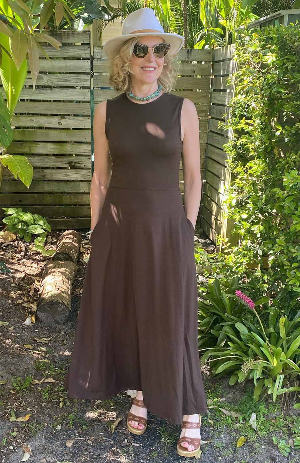 Chocolate Women's Merino Wool Sleeveless Dress