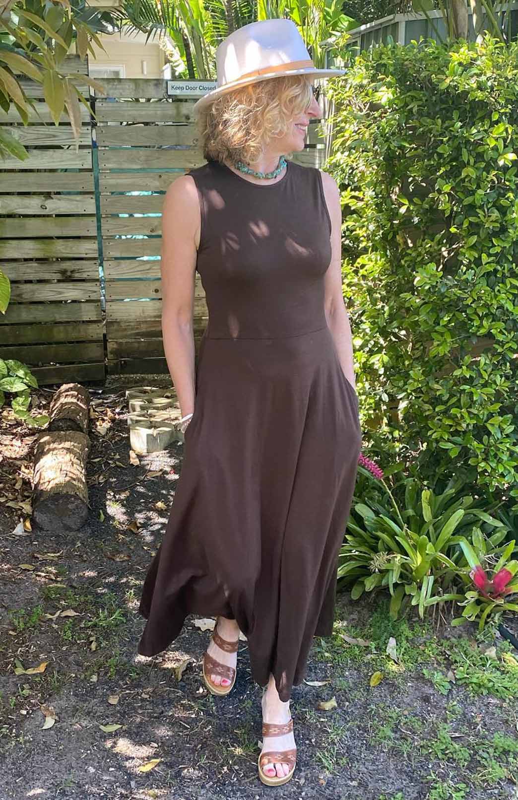 Chocolate Women's Merino Wool Sleeveless Dress