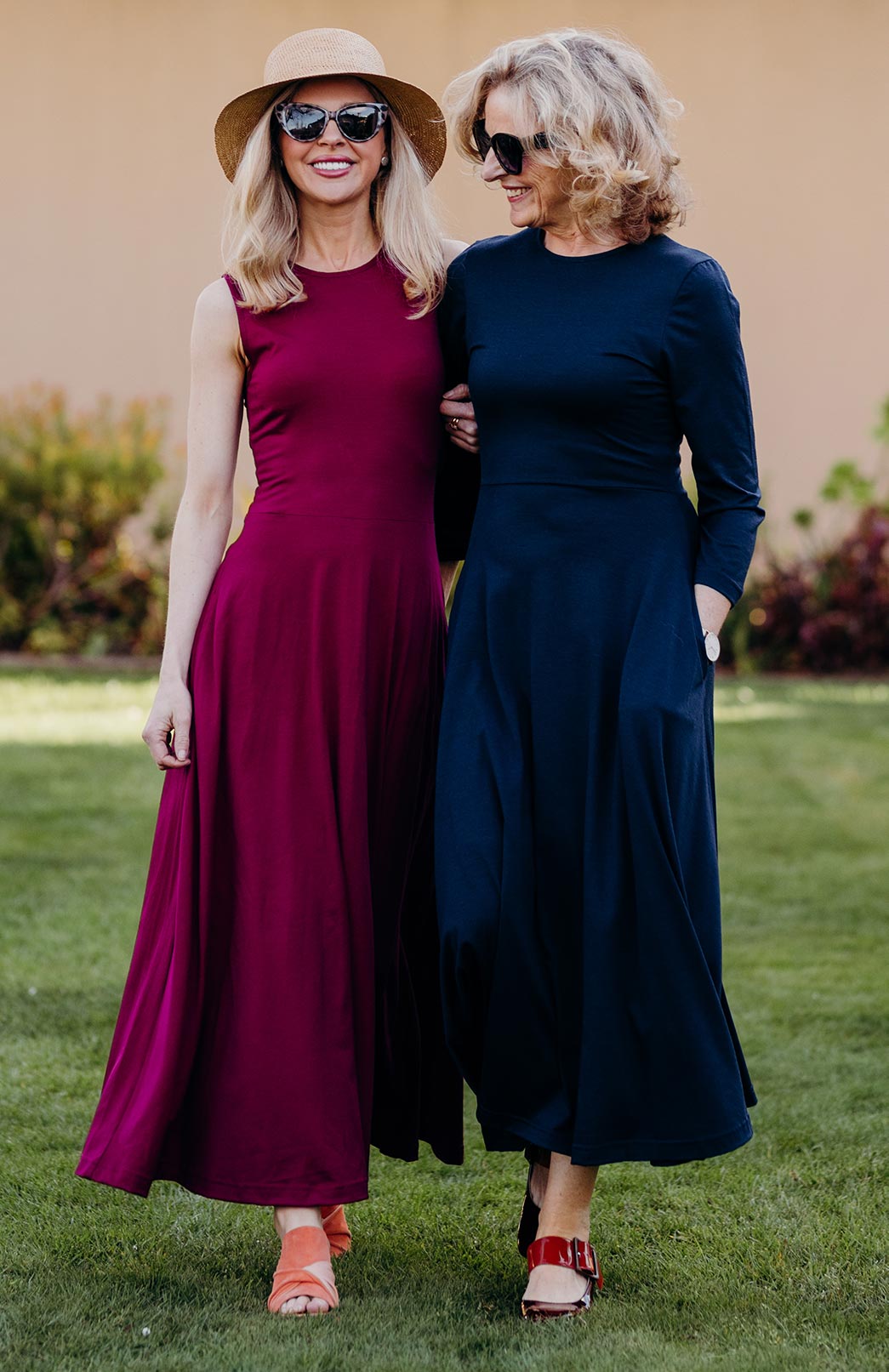 French Navy Blue Women's Merino Wool 7/8 Sleeve Dress