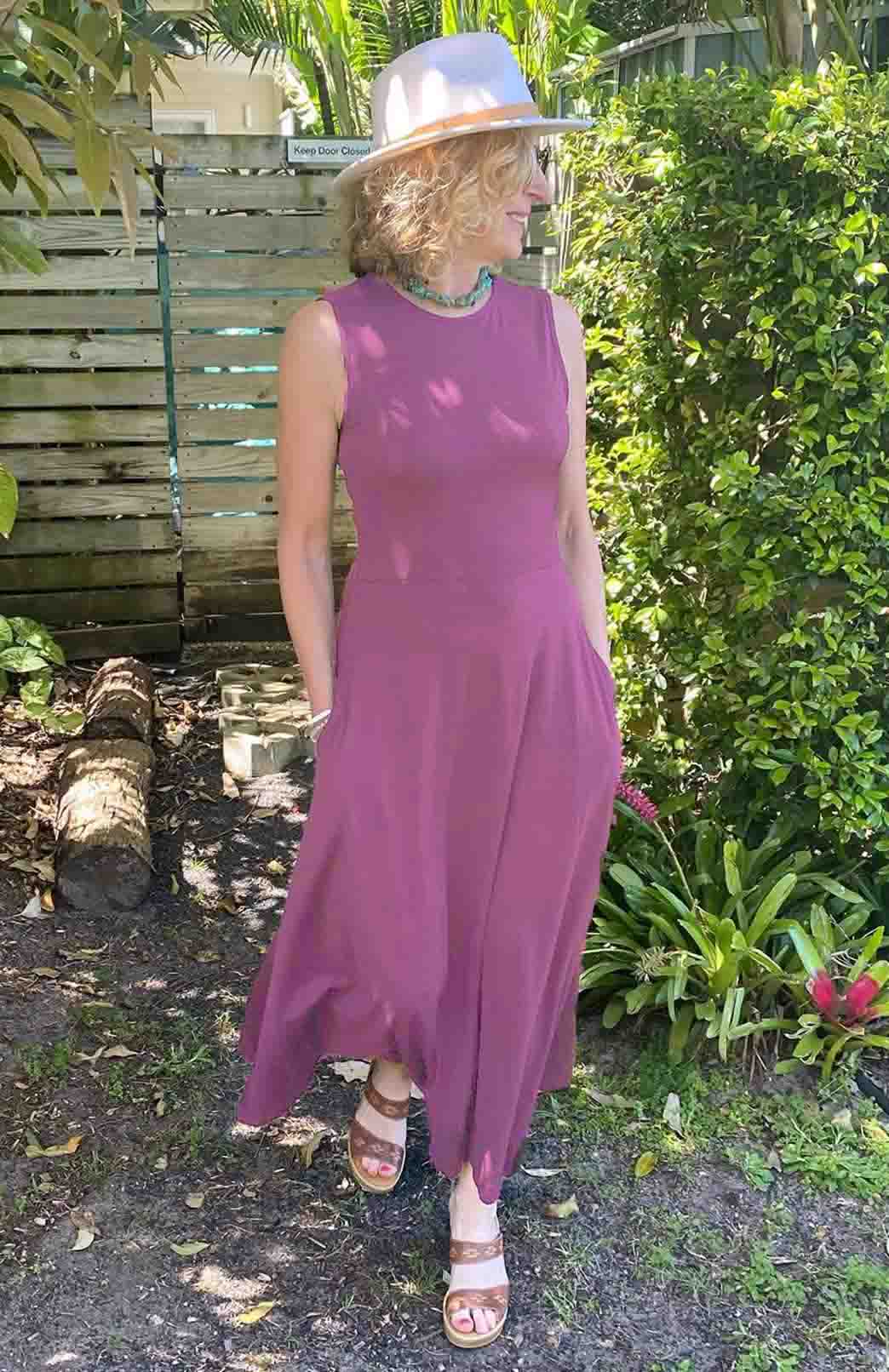 Damson Fig Women's Merino Wool Sleeveless Dress