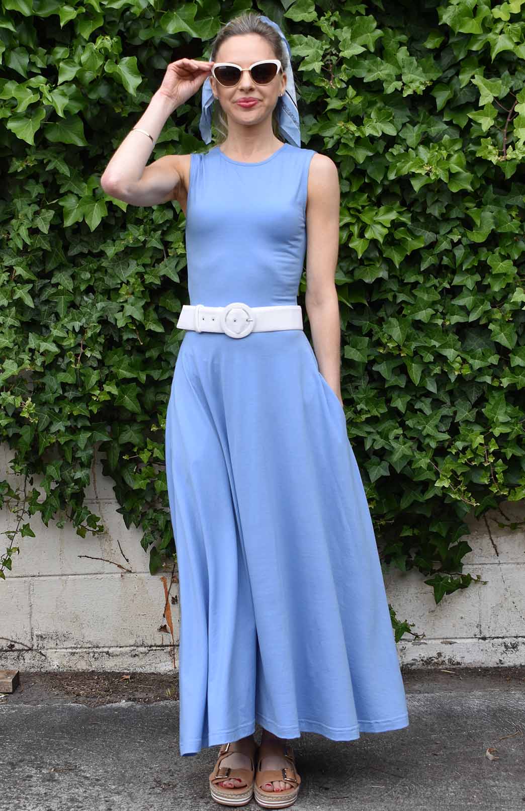 Jacaranda Blue Women's Merino Wool Sleeveless Dress