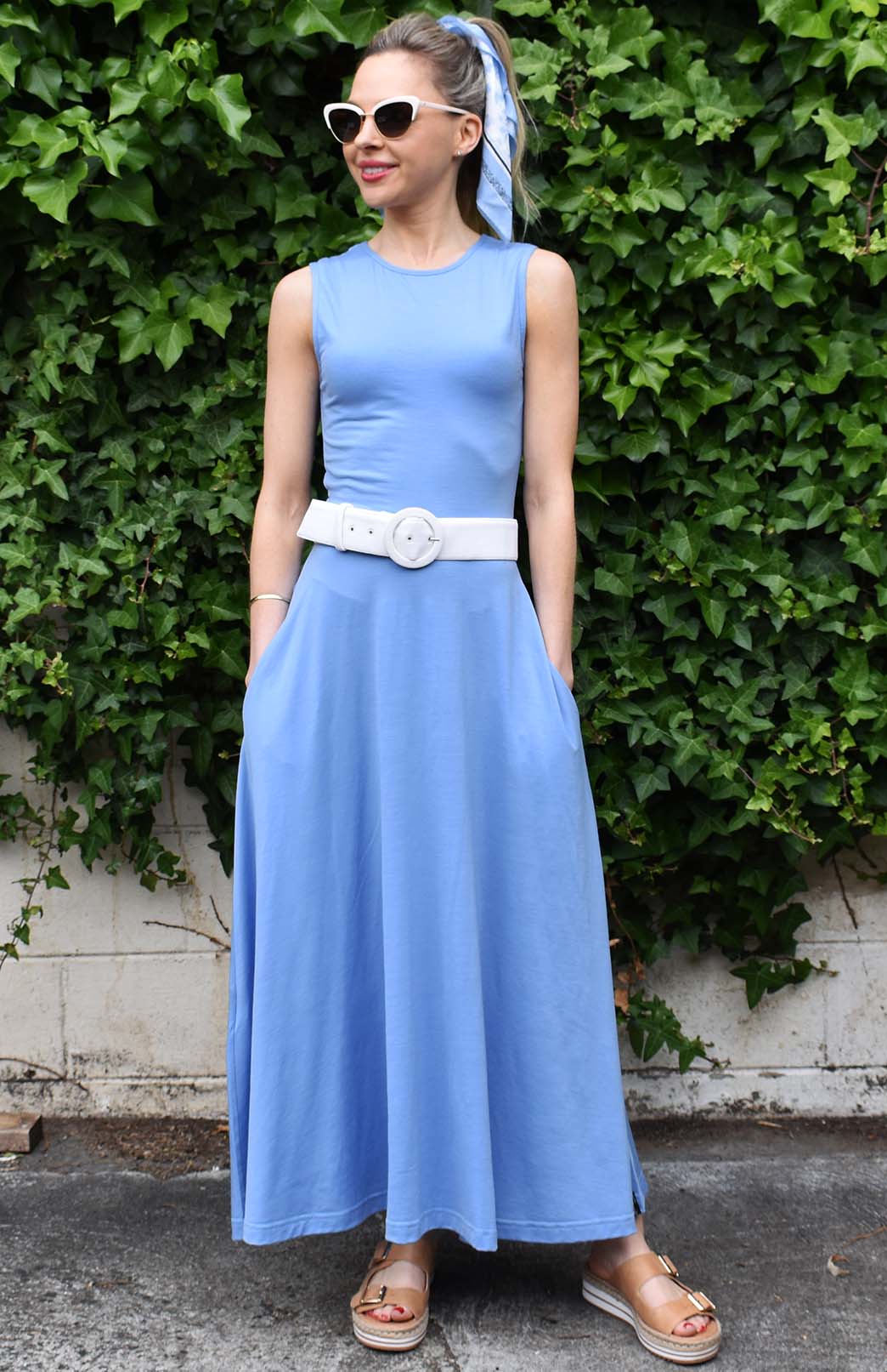 Jacaranda Blue Women's Merino Wool Sleeveless Dress