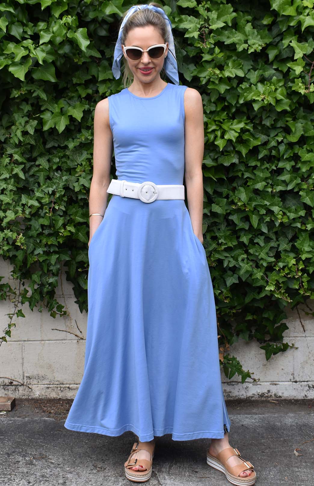 Jacaranda Blue Women's Merino Wool Sleeveless Dress