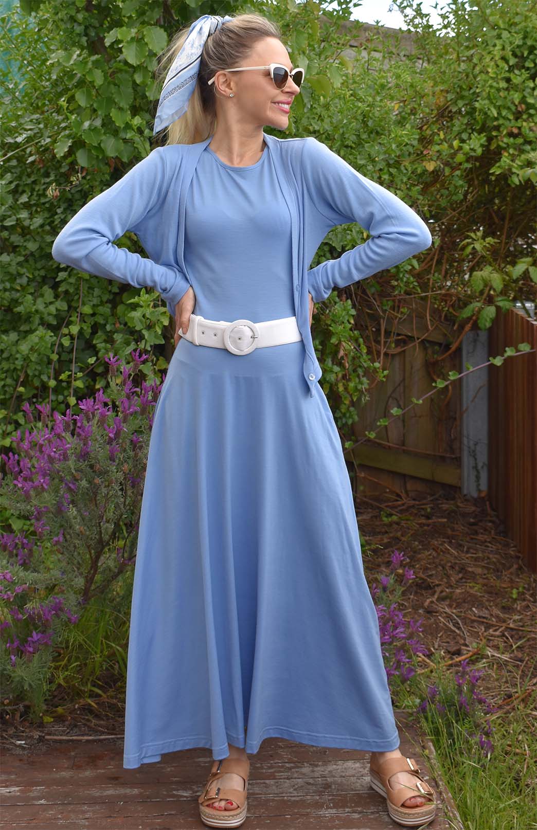 Jacaranda Blue Women's Merino Wool Sleeveless Dress