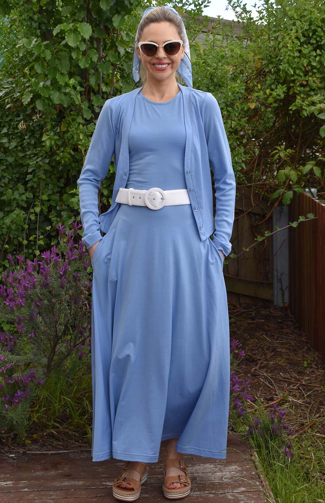 Jacaranda Blue Women's Merino Wool Sleeveless Dress