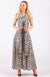 Vintage Ivory Leopard Women&#39;s Merino Wool Sleeveless Dress
