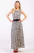 Vintage Ivory Leopard Women&#39;s Merino Wool Sleeveless Dress

