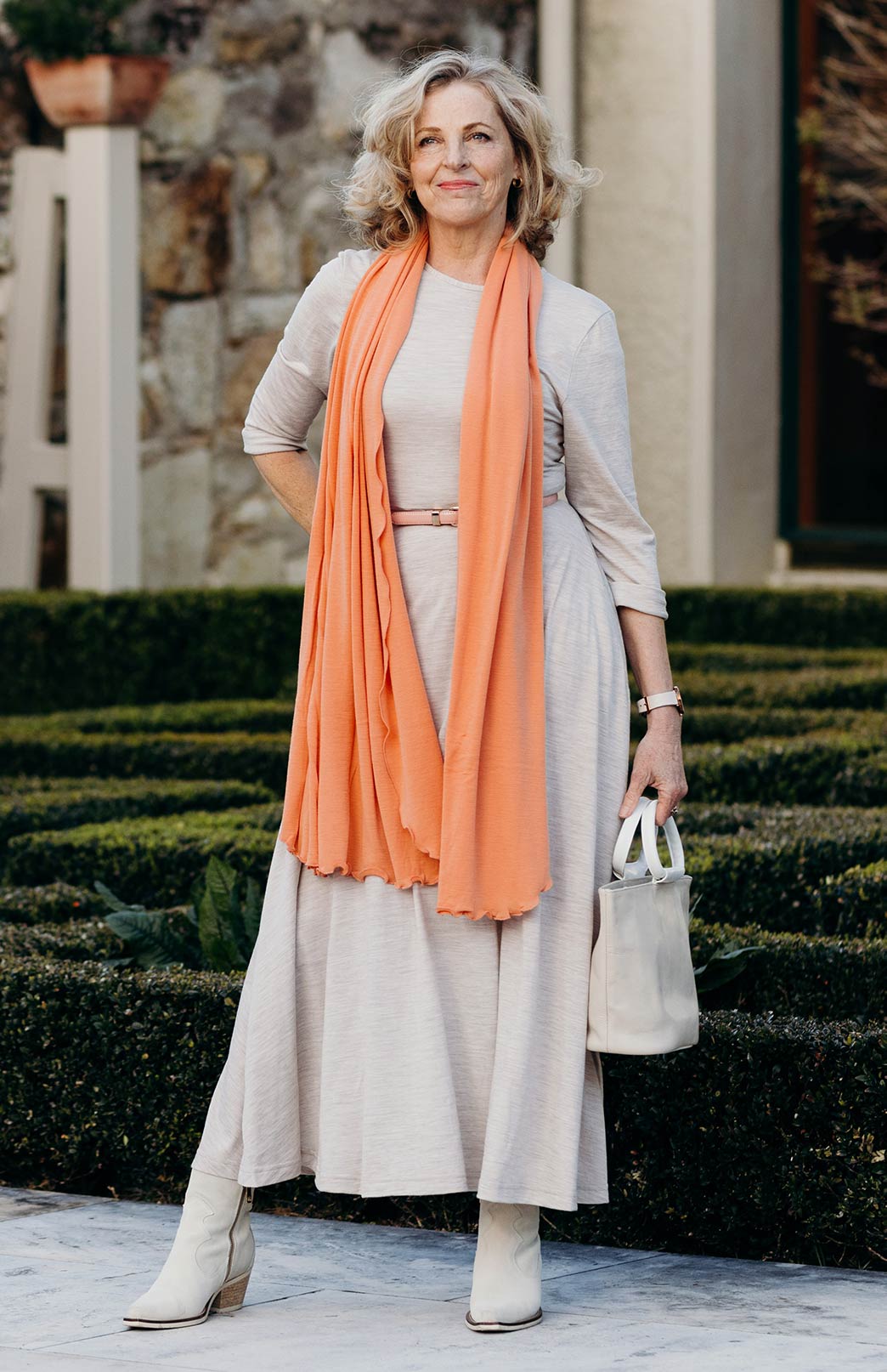 Peach Guava Women's Merino Wool Luxury Scarf
