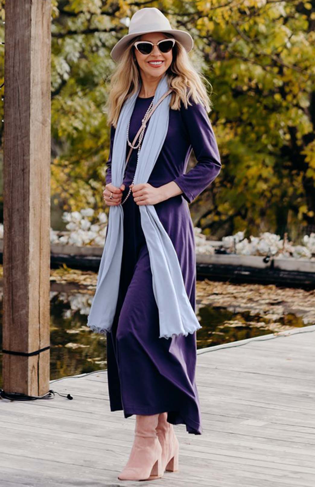 Dusty Blue Women's Merino Wool Luxury Scarf