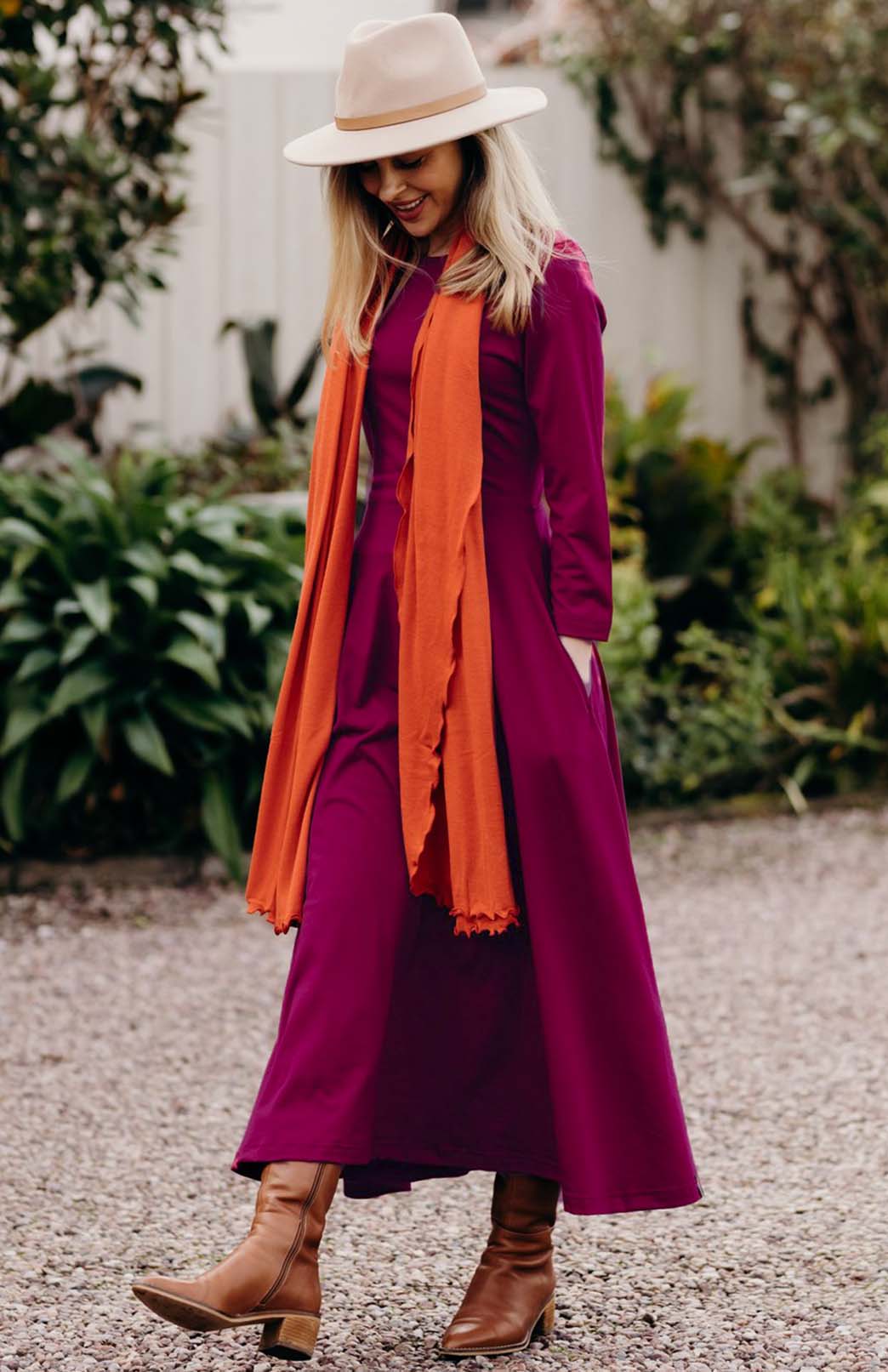 Burnt Orange Women's Merino Wool Luxury Scarf