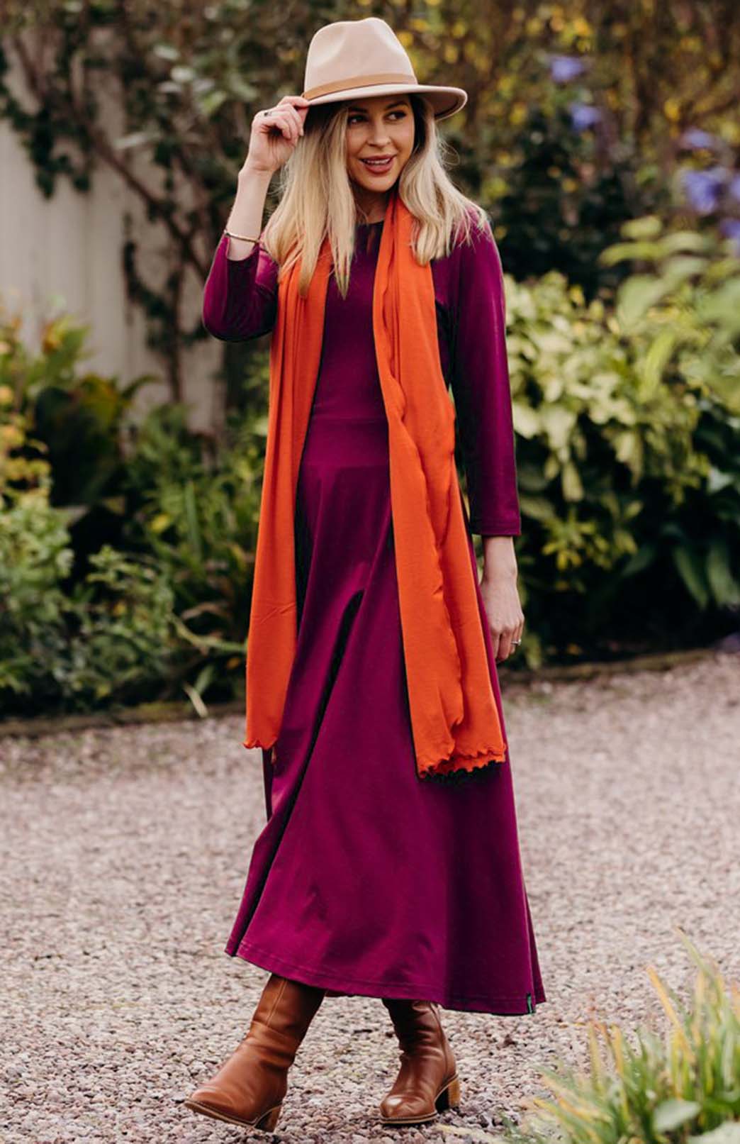 Burnt Orange Women's Merino Wool Luxury Scarf