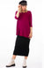 Magenta Women&#39;s Merino Wool Flutter Top with 3/4 Sleeves
