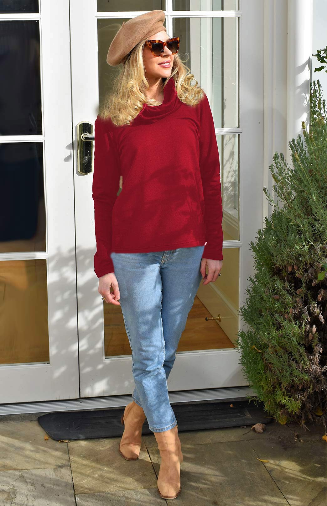 Gerri Top - Fleece Women's Merino Wool Fleece Long Sleeve Cowl Neck Top