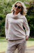 Nude Women&#39;s Merino Wool Fleece Long Sleeve Cowl Neck Top
