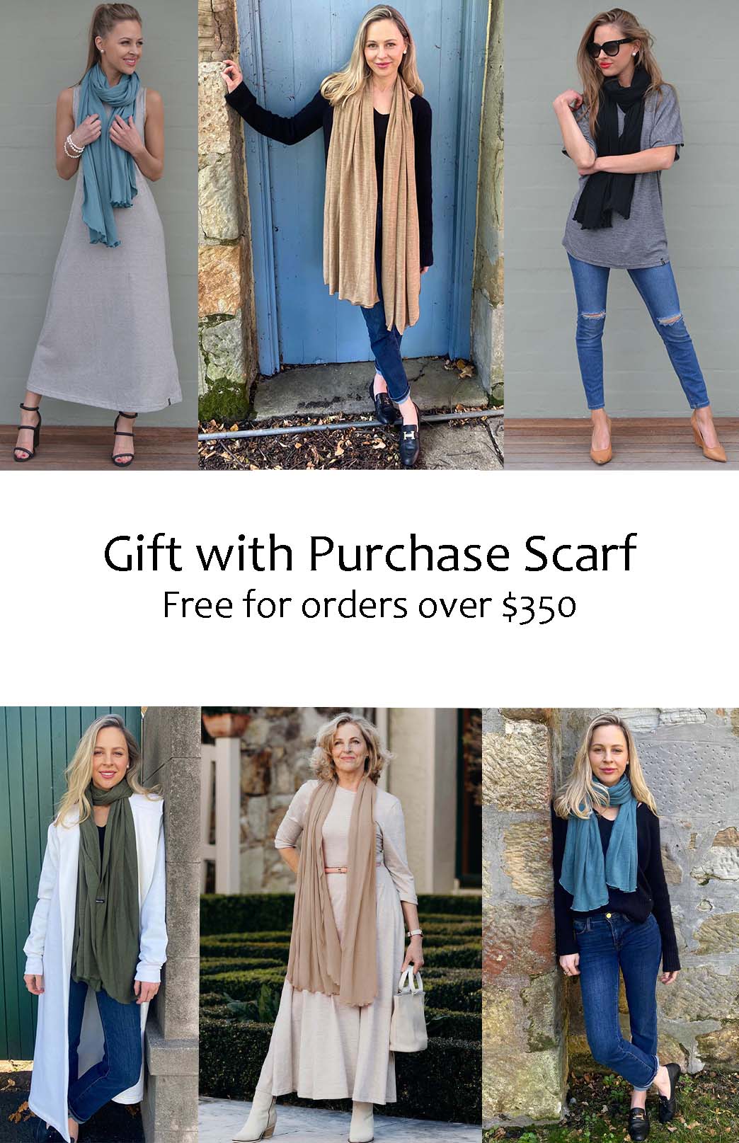 Lightweight Scarf - Merino/Tencel Unisex Merino Wool &amp; Tencel Plain Lightweight Scarf