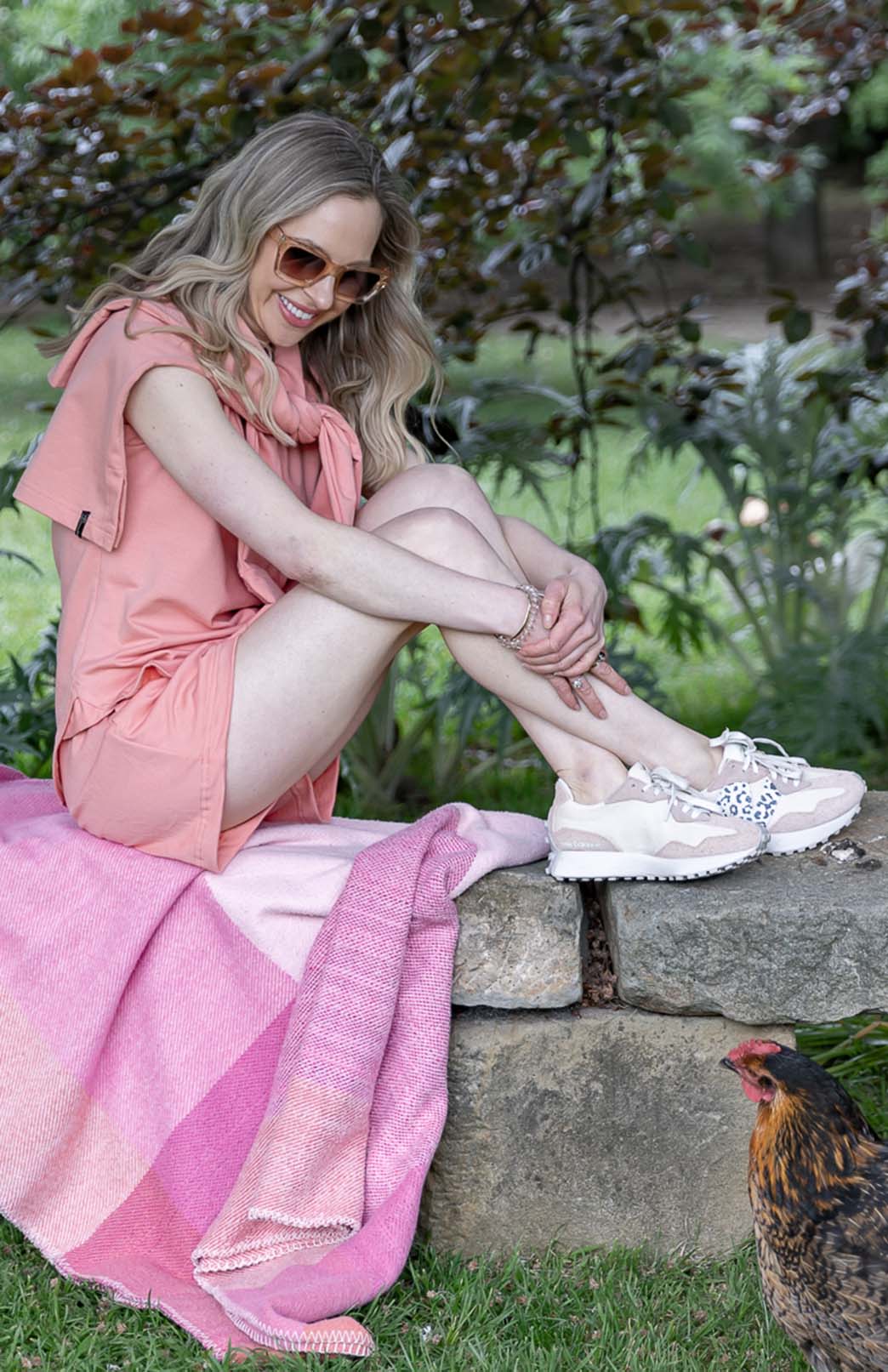 Salmon Pink Women's Merino Wool Cap Sleeve T-Shirt